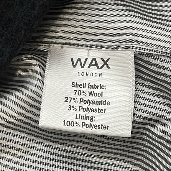 WAX LONDON Kray Coat Small Navy Blue NEW Jacket Business Professional Wool - Picture 11 of 13